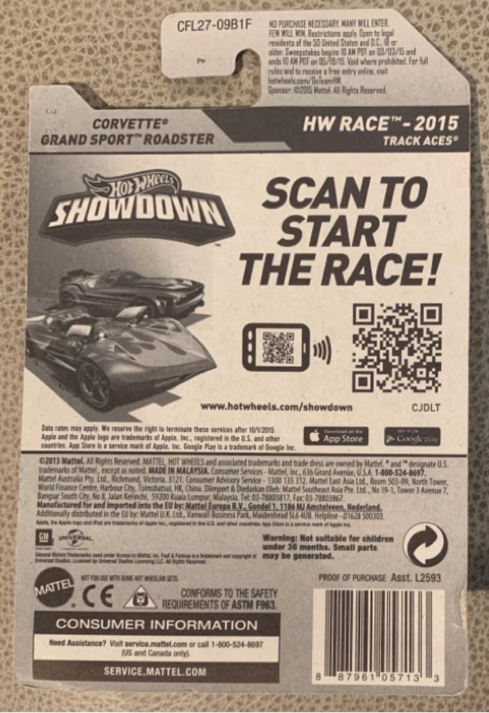 Corvette Grand Sport Roadster - Race Team/Track Aces toy car collectible - Main Image 2