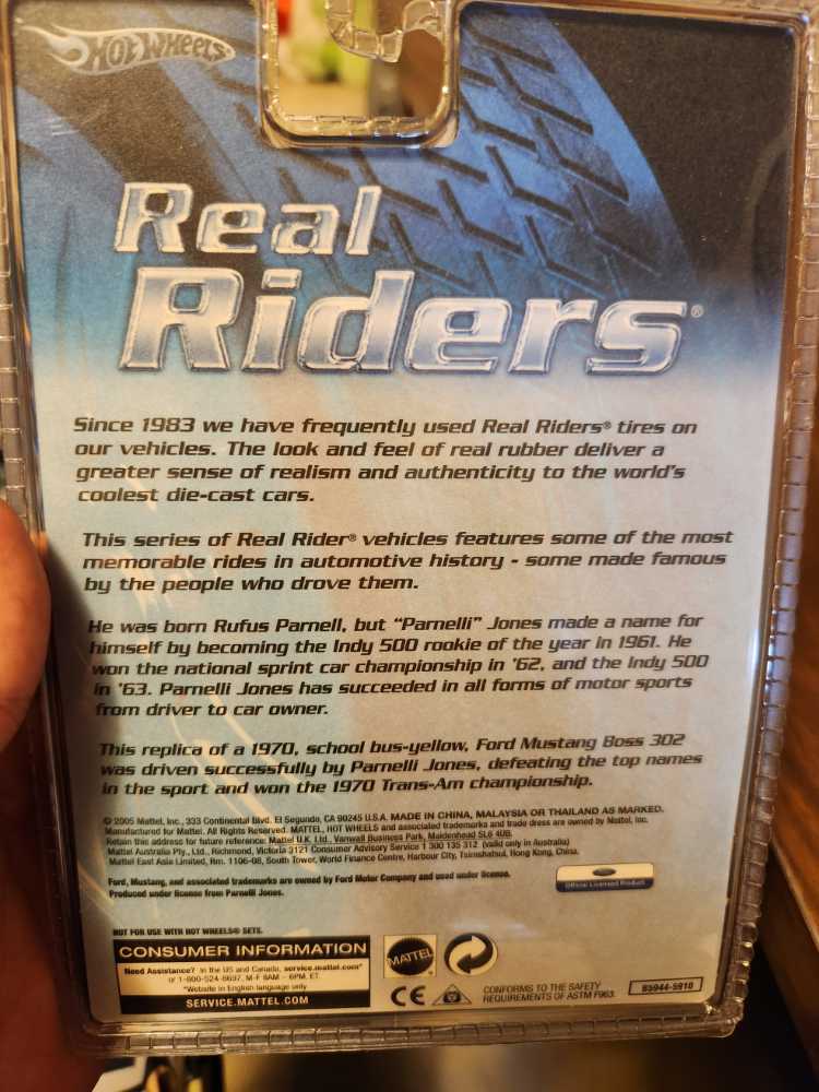 Hw Premium Real Riders Ford 1970 Mustang Boss 302  - 2005 Real Riders toy car collectible - Main Image 3