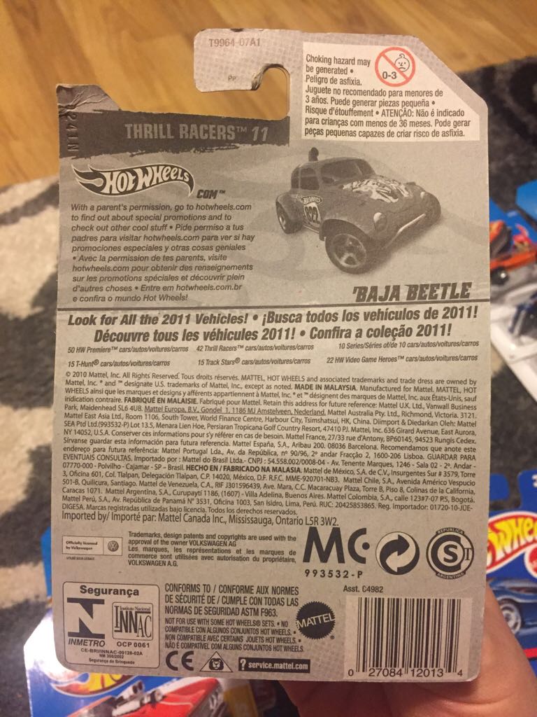 Hot Wheels BAJA BEETLE~THRILL RACERS™️ ‘11 Jungle - 2011-THRILL RACERS™️ ‘11 toy car collectible - Main Image 2