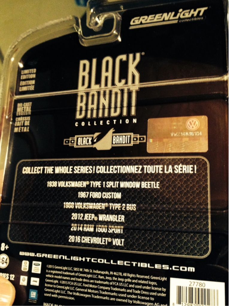 Greenlight 1938 Volkswagen Type 1 Split Window Beetle - BLACK BANDIT - SERIES 12 toy car collectible - Main Image 2