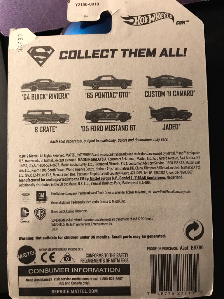 Hot Wheels Superman Jaded - Superman toy car collectible - Main Image 2
