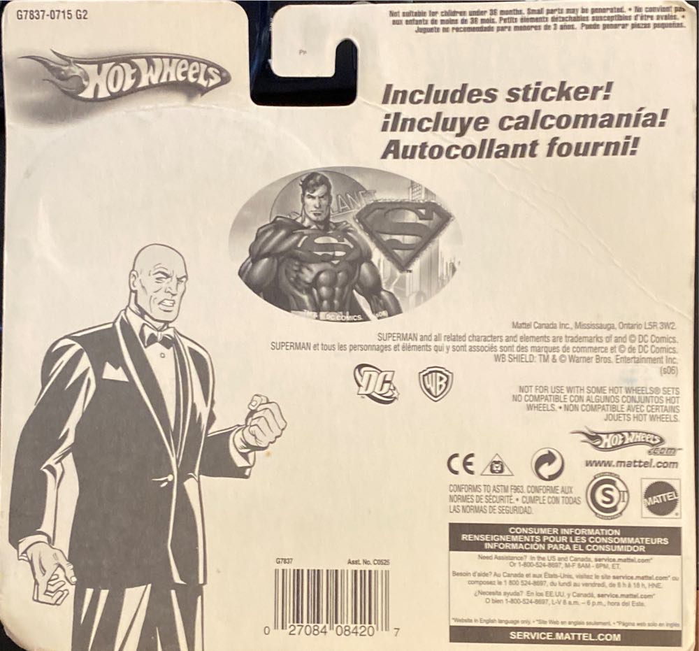 HW Entertainment Superman Vs Lex Luthor - 2 Pack & Sticker toy car collectible - Main Image 2