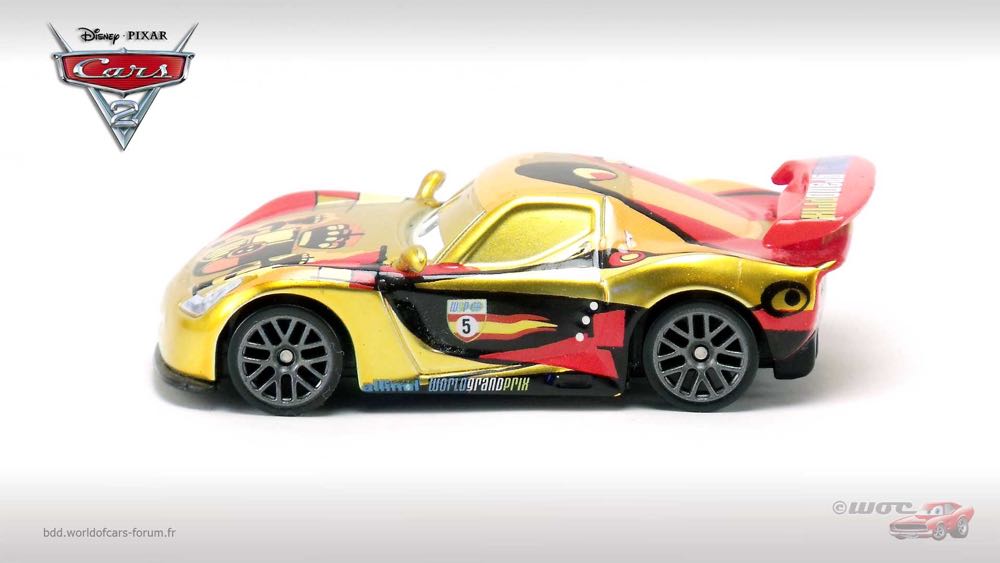 Miguel Camino with Metallic Finish - (2011 - Cars 2) KMART / SILVER RACER SERIES (10) toy car collectible - Main Image 4