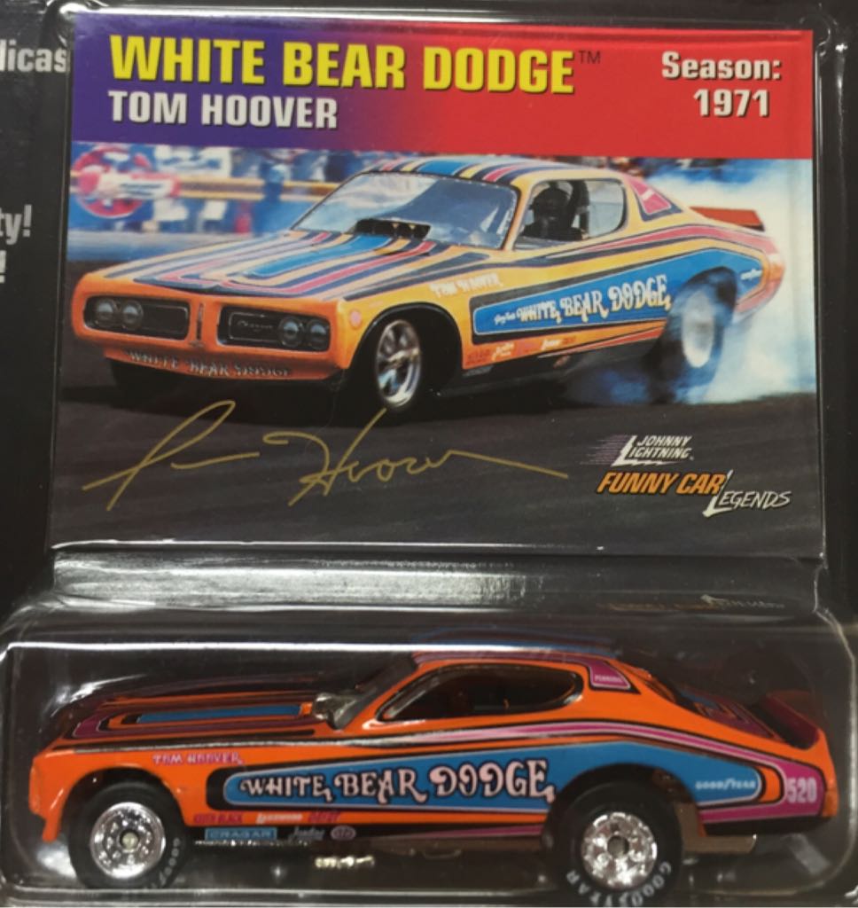 JL FCL Tom Hoover “White Bear Dodge” - Funny Car Legends toy car collectible - Main Image 2