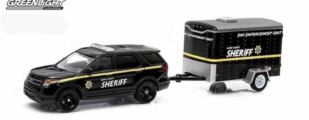 2014 Ford Interceptor Utility and Small Cargo Trailer - Hitch & Tow toy car collectible - Main Image 2