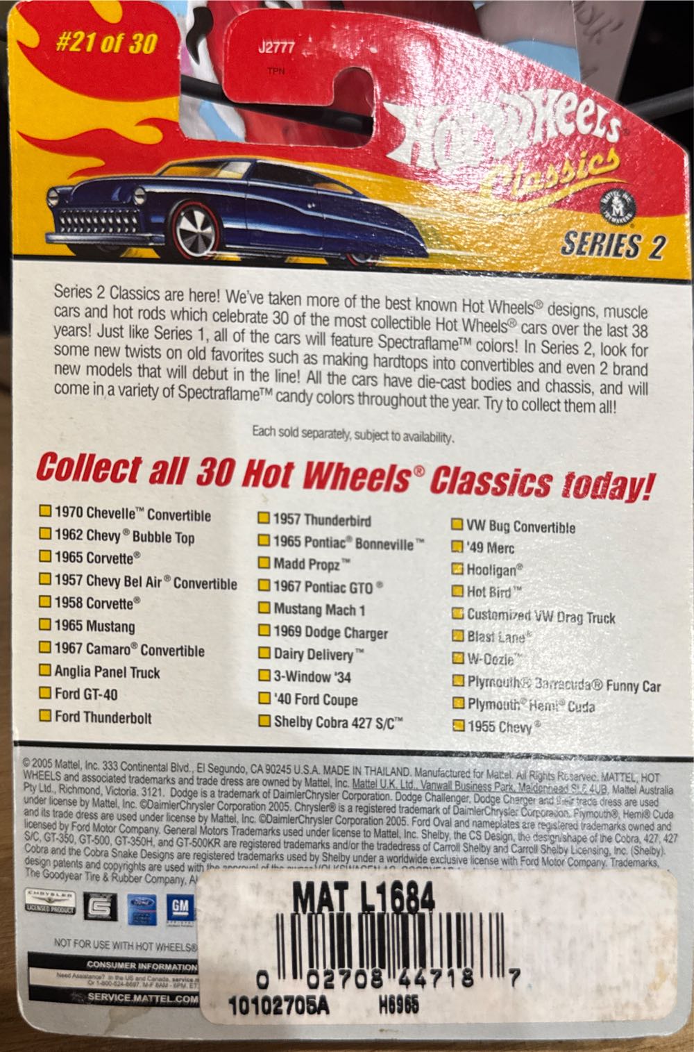 Hot Wheels Classics Series 2 (#21): VW Bug Convertible - Hot Wheels Classics Series 2 toy car collectible - Main Image 3