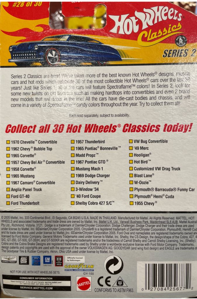 PLYMOUTH®️ BARRACUDA®️ FUNNY CAR~HOT WHEELS®️ CLASSICS - 2005-HOT WHEELS®️ CLASSICS toy car collectible - Main Image 2