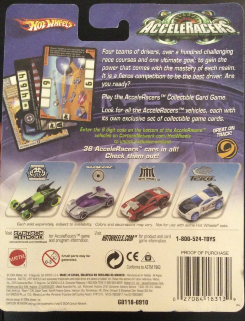 Hot Wheels Acceleracers Silencerz Nitrium 2 Of 9 - Acceleracers Silencerz toy car collectible - Main Image 2