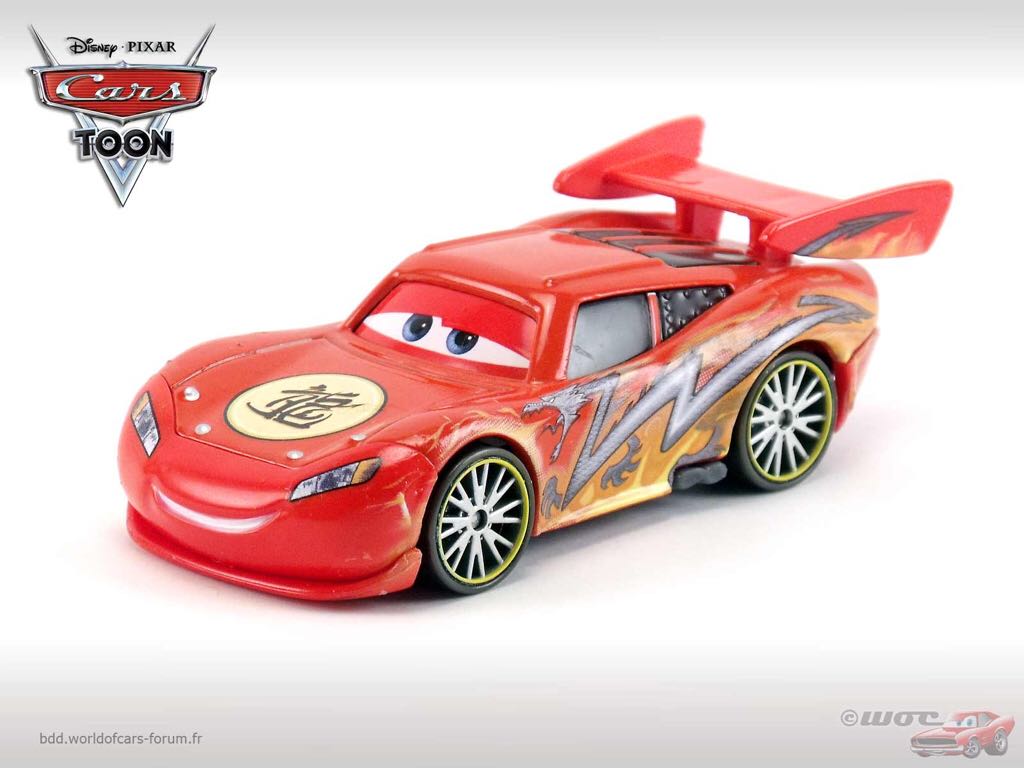 Dragon Lightning McQueen With Oil Stains - CARS TOON (Tokyo Mater) toy car collectible - Main Image 2