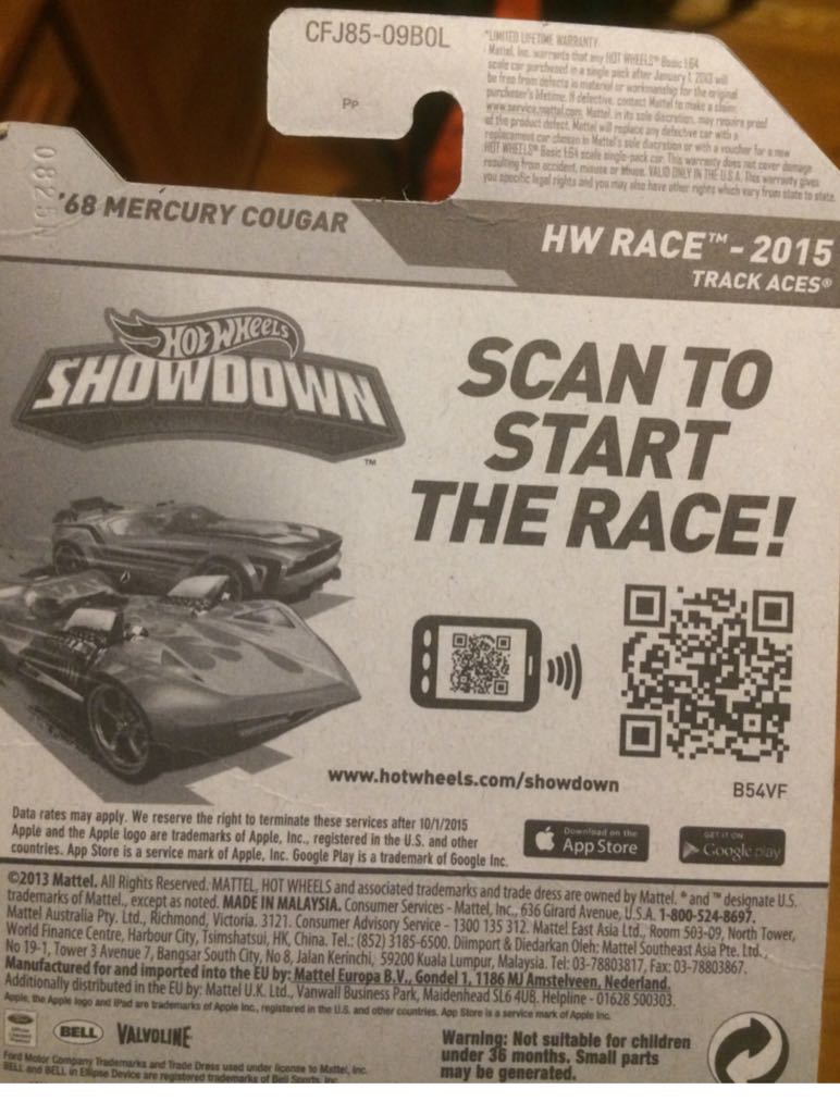 1968 Mercury Cougar (2014) - HW Race: Track Aces toy car collectible - Main Image 2