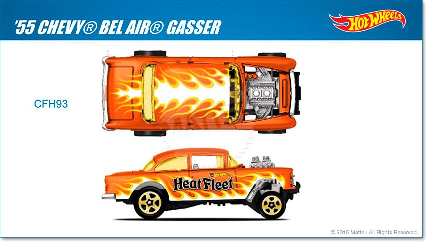 ‘55 Chevy Bel Air Gasser - Heat Fleet toy car collectible - Main Image 2