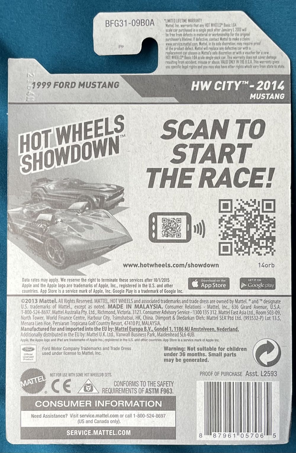 1999 Ford Mustang - 2014 - HW City - Mustang toy car collectible - Main Image 2