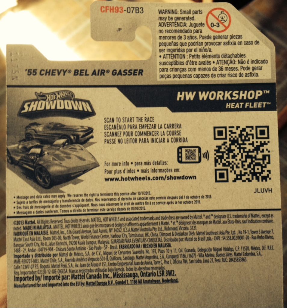 ’55 Chevy Bel Air Gasser - HW Workshop - 2015 Heat Fleet toy car collectible - Main Image 2