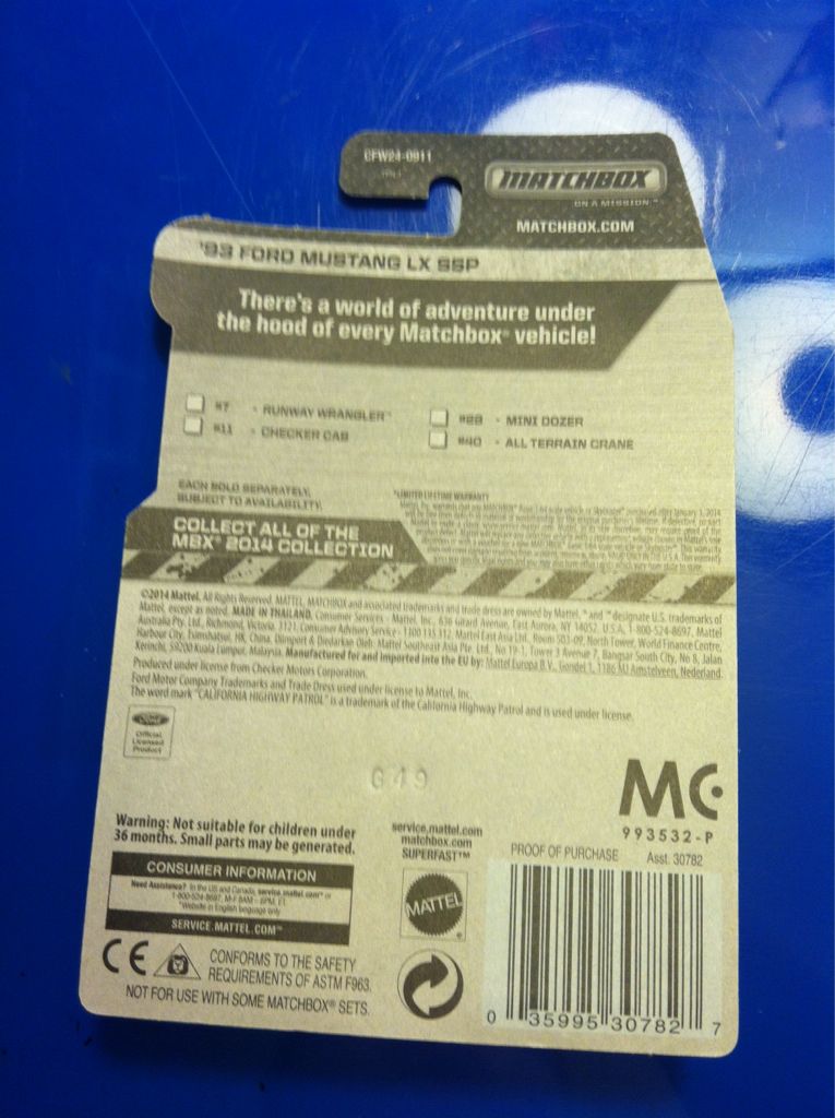 ’93 Ford Mustang LX SSP - MBX 2014 Collection toy car collectible - Main Image 2