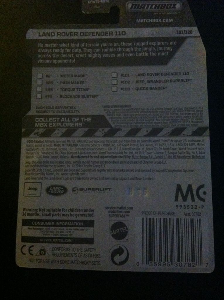 Land Rover Defender 110 - 2015 - MBX Explorers toy car collectible - Main Image 2