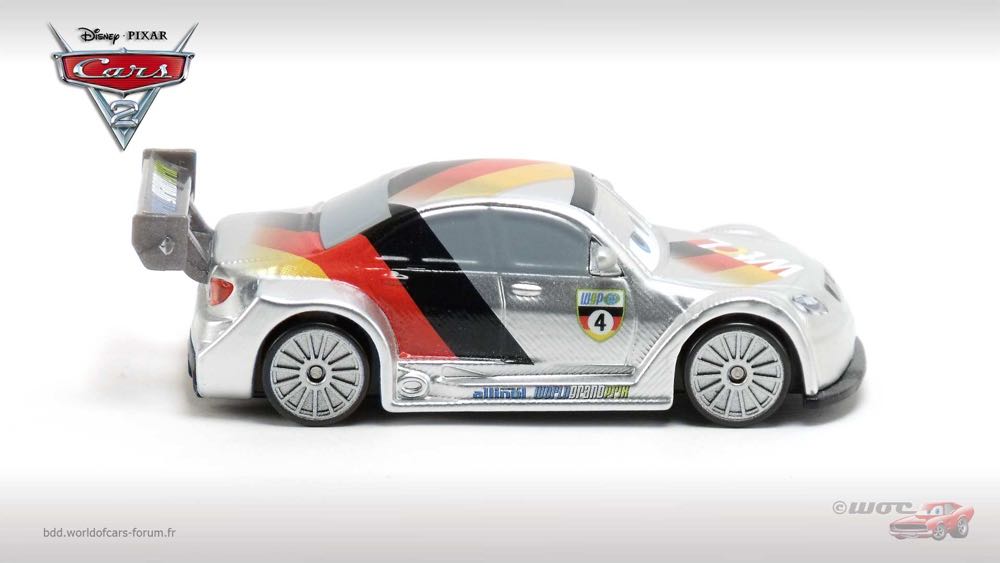 Max Schnell with Metallic Finish - (2011 - Cars 2) KMART / SILVER RACER SERIES (10) toy car collectible - Main Image 3