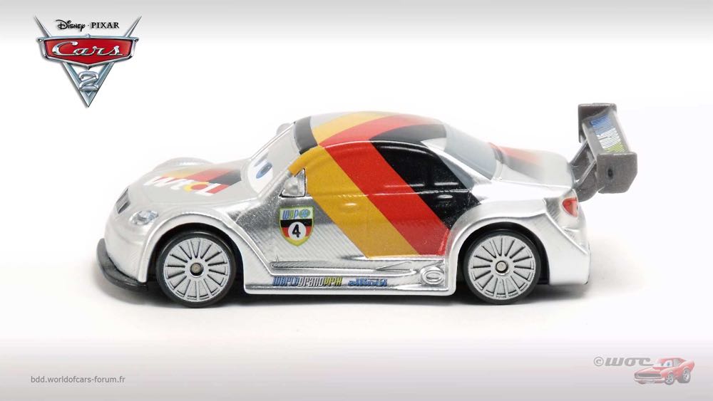 Max Schnell with Metallic Finish - (2011 - Cars 2) KMART / SILVER RACER SERIES (10) toy car collectible - Main Image 4