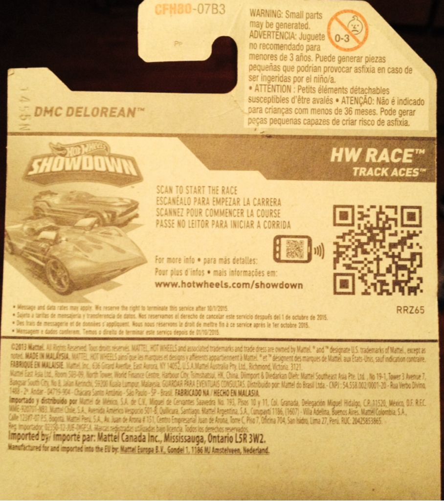 DMC Delorean - 2015 HW Race toy car collectible - Main Image 2