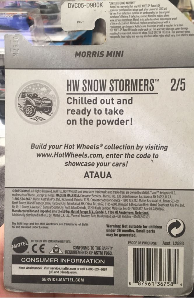 Morris Mini - HW Snow Stormers toy car collectible - Main Image 2