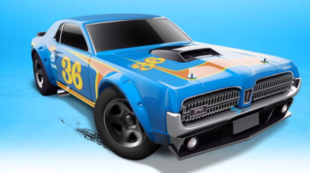 ’68 Mercury Cougar - HW Race Track Aces toy car collectible - Main Image 2