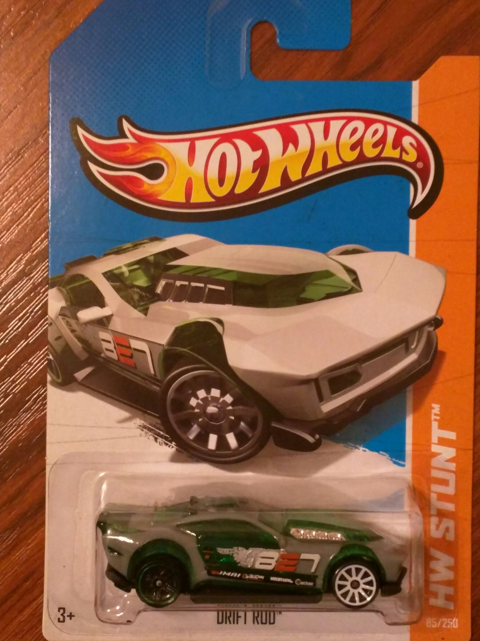 Drift Rod Green and Gray - HW Stunt 2013 toy car collectible - Main Image 1