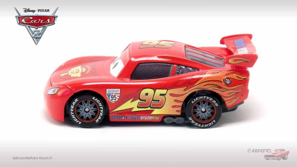 Lightning McQueen with Racing Wheels - (2011 - Cars 2) PACK OF 7 (28) toy car collectible - Main Image 4