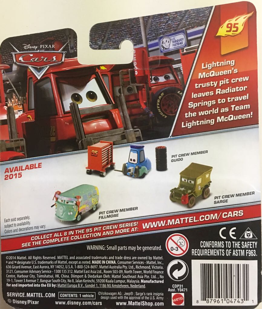 Pit Crew Member Sarge - (2010 - Final Lap) SINGLES (172) toy car collectible - Main Image 2