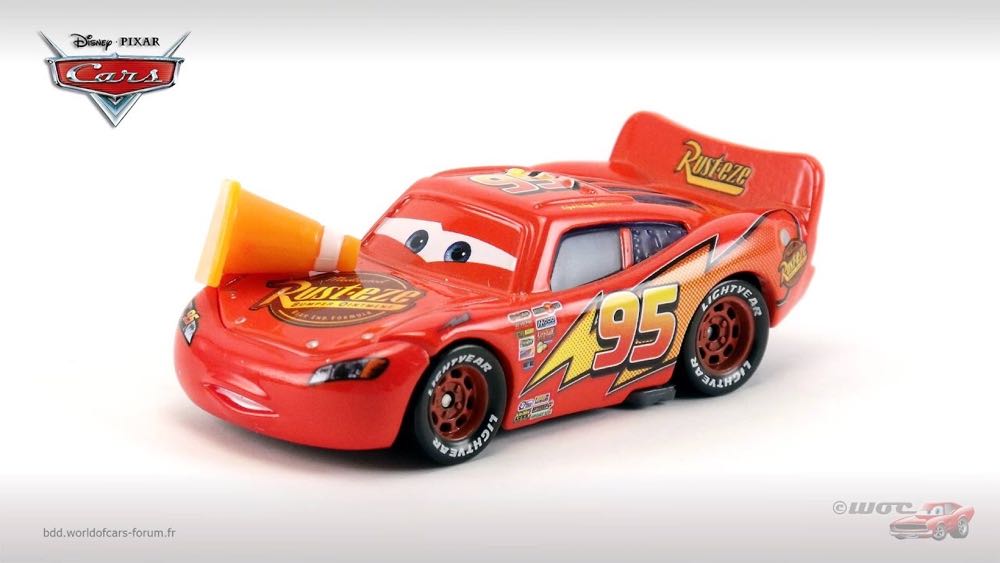 Lightning McQueen with Cone - (2010 - Final Lap) SINGLES (172) toy car collectible - Main Image 2