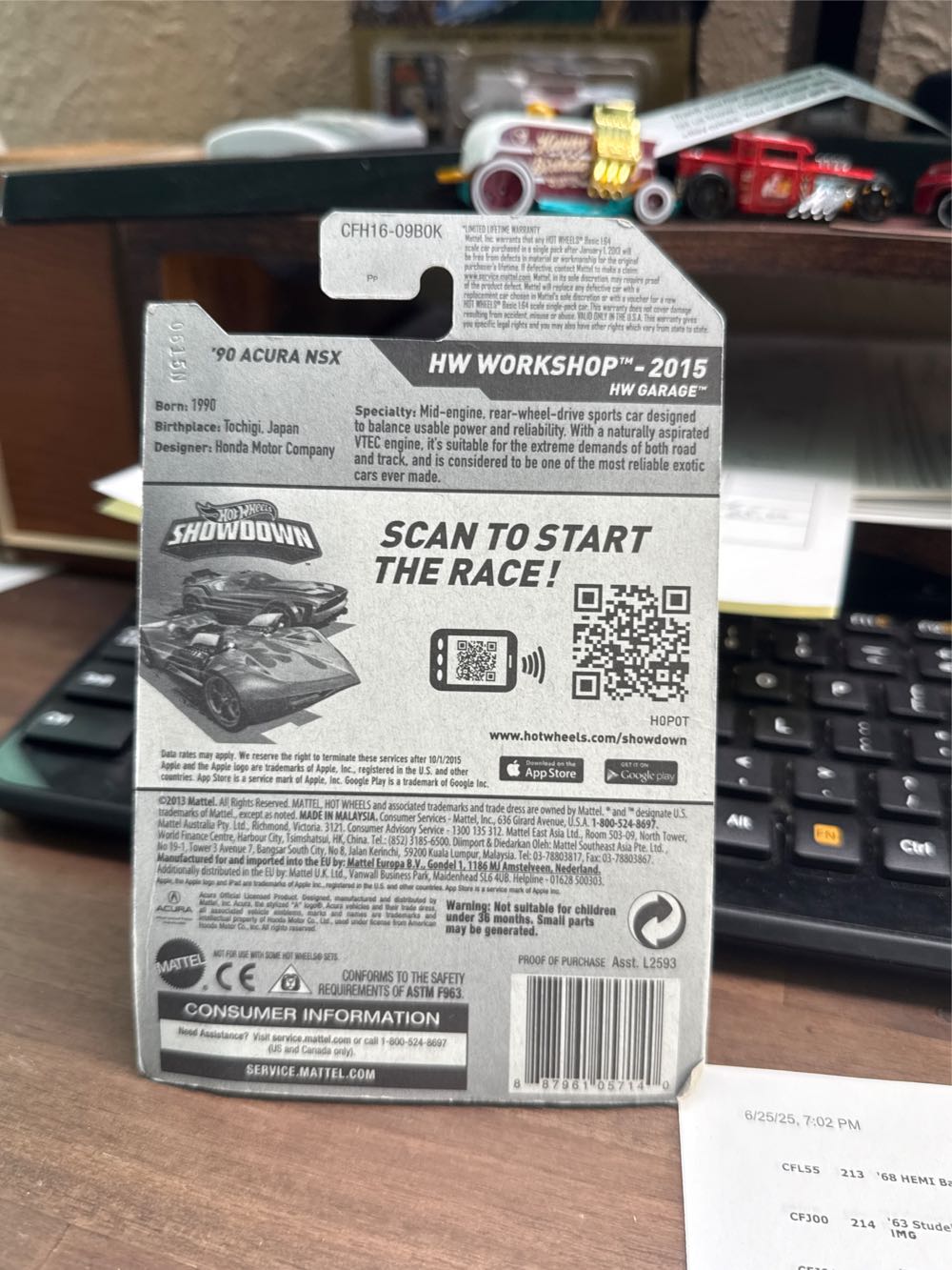 Acura NSX, 1990 - Mainline - HW Workshop toy car collectible - Main Image 2