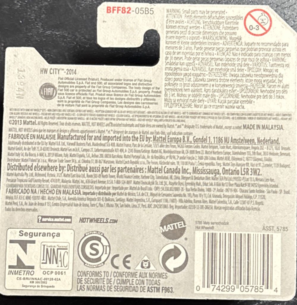 Fiat 500 - Mainline - HW City toy car collectible - Main Image 2