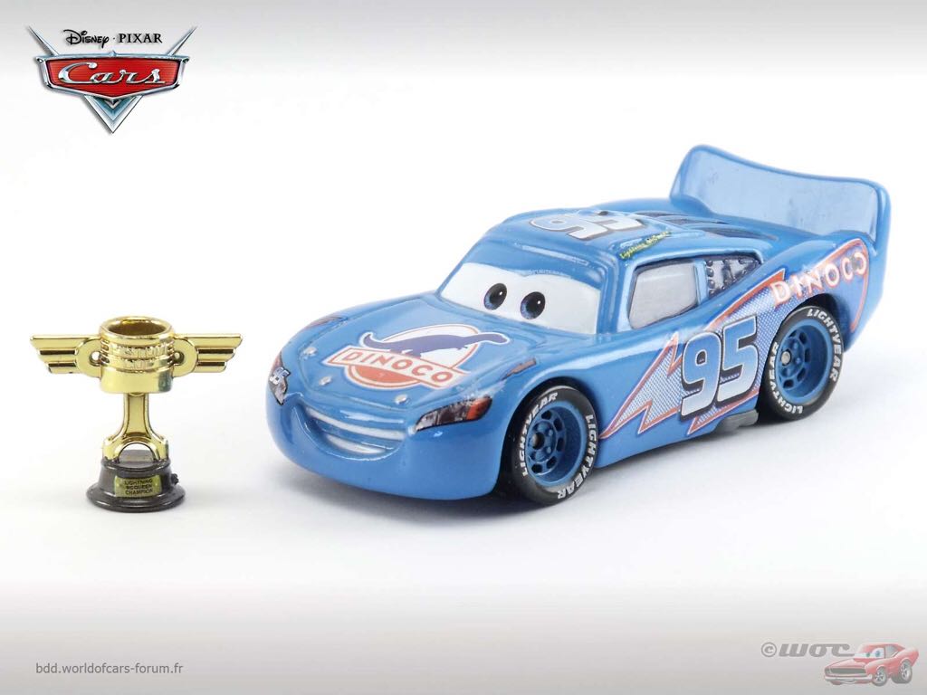 Dinoco Lightning McQueen with Piston Cup - (2009 - Race O Rama) SINGLES (113) toy car collectible - Main Image 2