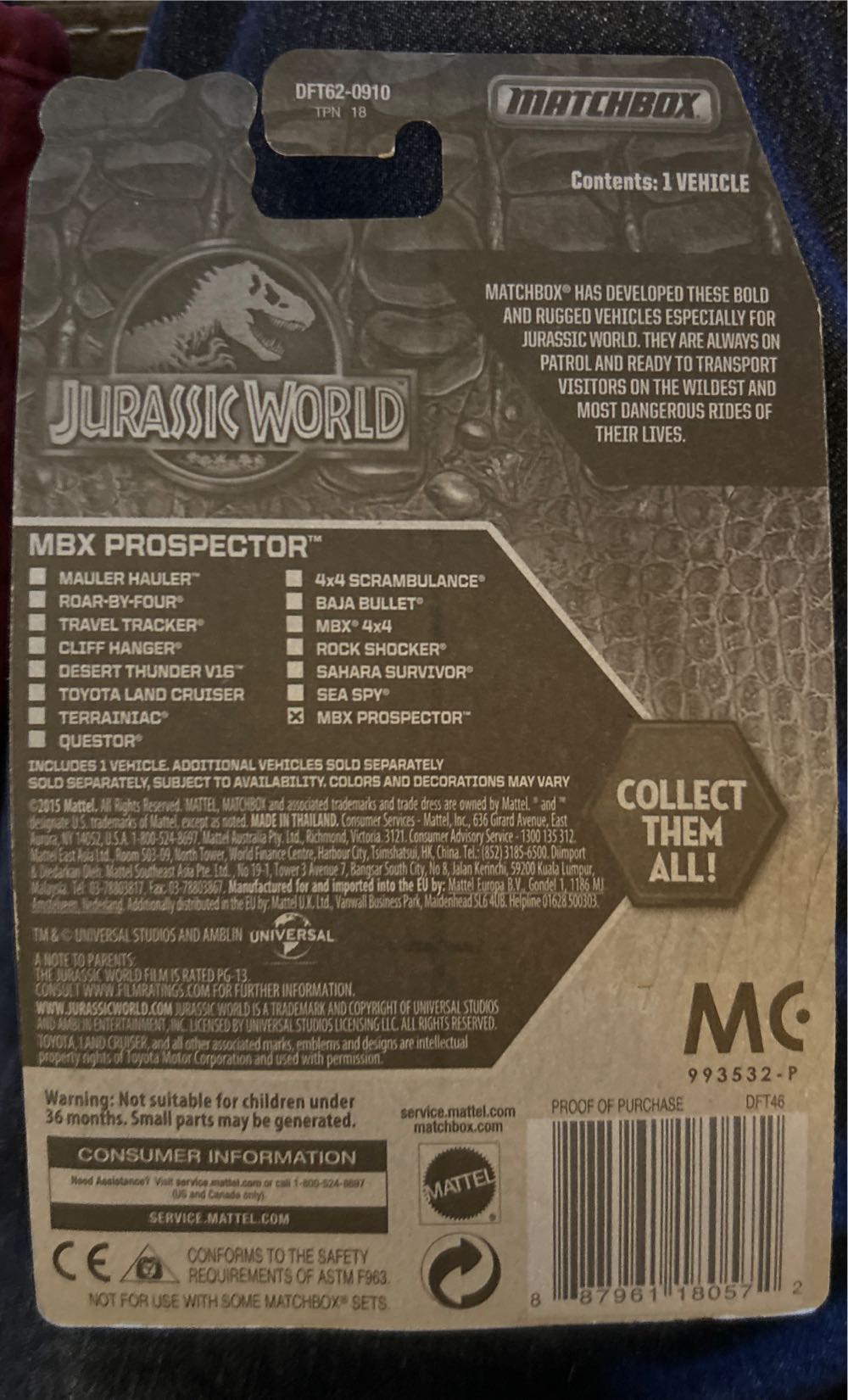 MBX Prospector - Jurassic World toy car collectible - Main Image 3
