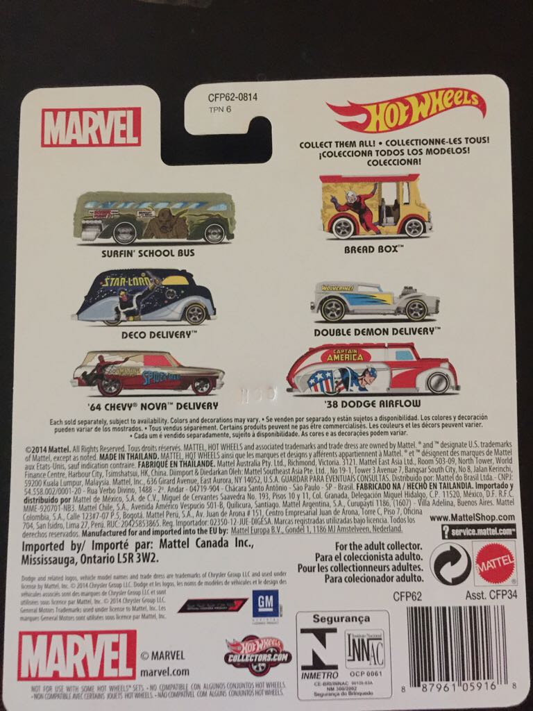 Bread Box - Pop Culture ”Marvel” Hot Wheels toy car collectible - Main Image 2
