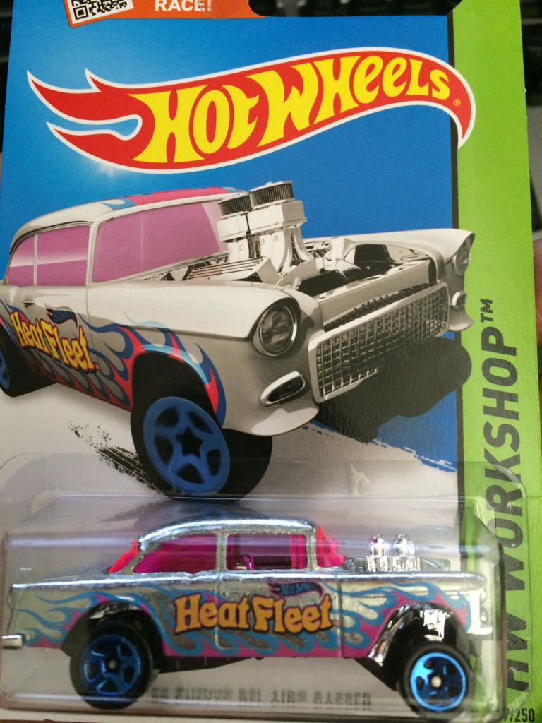 ‘55 Chevy Bel Air Gasser - ’15 HW Workshop - Heat Fleet toy car collectible - Main Image 1