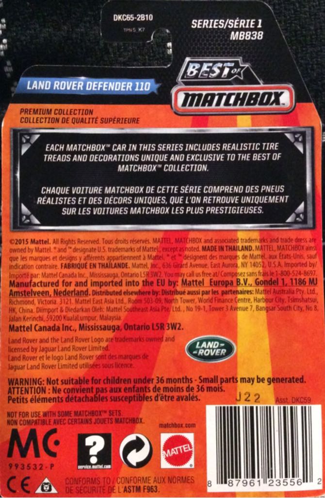 Land Rover Defender 110 GRIS - MBX Explorers toy car collectible - Main Image 2