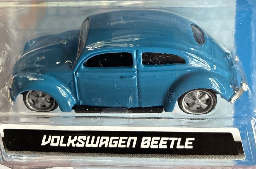 Bburago Volkswagen Beetle Blue 1/64 Die Cast Metal Roof Lowered  toy car collectible - Main Image 3