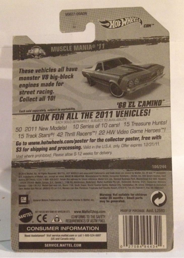11 Hot Wheels - Muscle Mania toy car collectible - Main Image 2