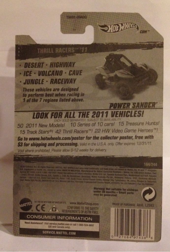 11 Hot Wheels - Thrill Racers Desert toy car collectible - Main Image 2