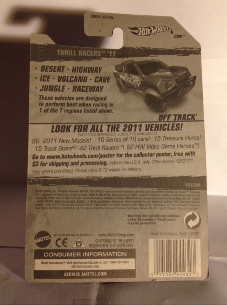 11 Hot Wheels - Thrill Racers - Desert toy car collectible - Main Image 2