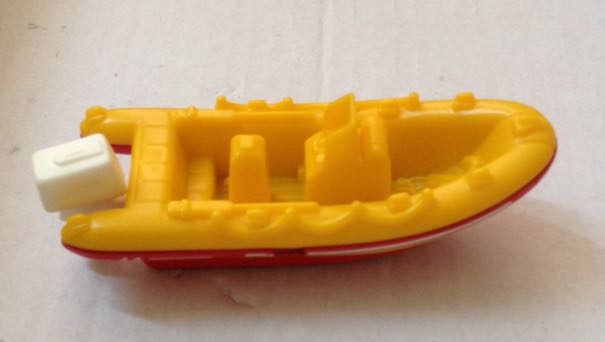 Lancha Raft Boat Amarilla Con Fondo Rojo - Matchbox toy car collectible - Main Image 2