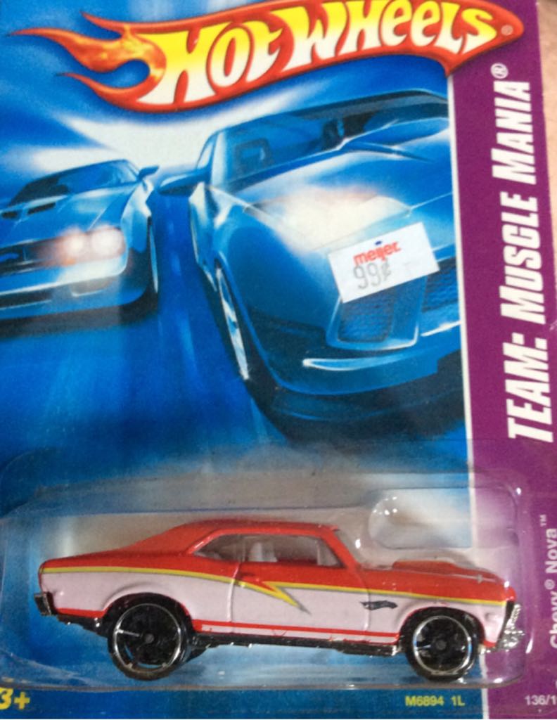 Hot Wheels ‘68 Chevy Nova - Team Muscle Mania toy car collectible - Main Image 1