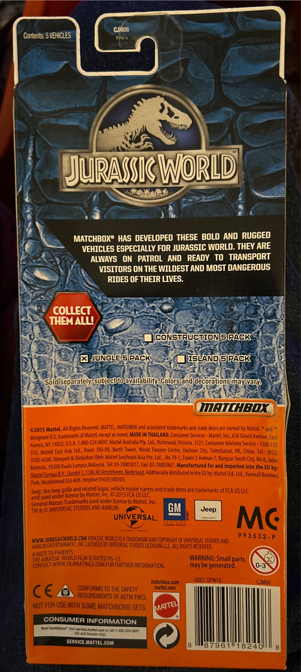 Jurassic World Jungle 5 Pack - Jurassic World toy car collectible - Main Image 2