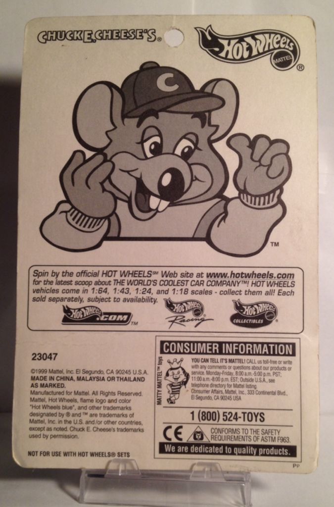 99 Hot Wheels Promo - Chuck E Cheese’s toy car collectible - Main Image 2