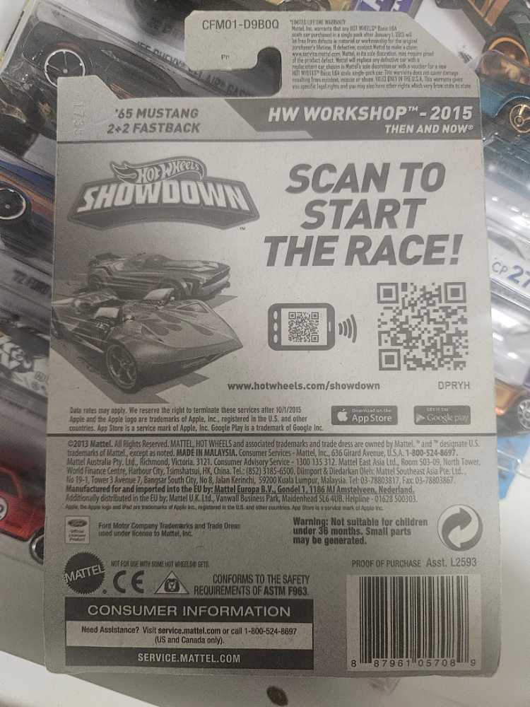 ’65 Mustang 2+2 Fastback (Grey LC) - HW Workshop toy car collectible - Main Image 2