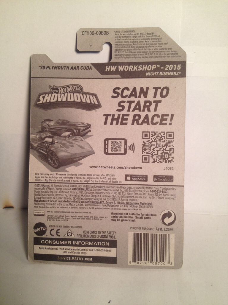 2015 Workshop - HW Worksop Night Burnerz toy car collectible - Main Image 2