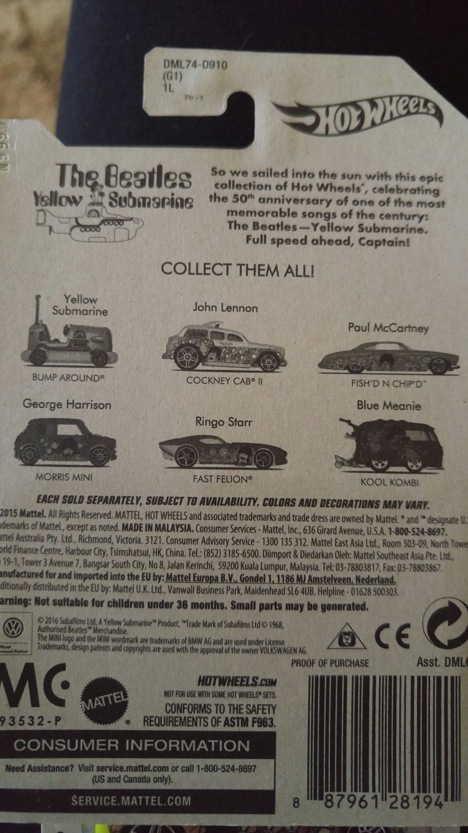 Bump Around - The Beatles Yellow Submarine toy car collectible - Main Image 2