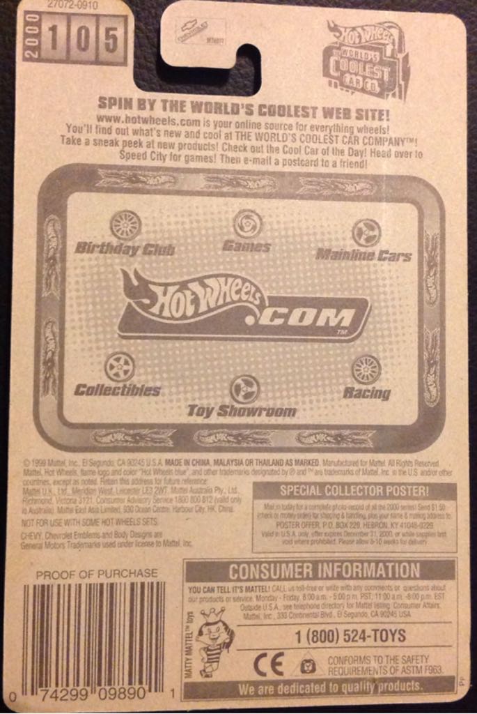Chevy - 1999 Mainline toy car collectible - Main Image 2
