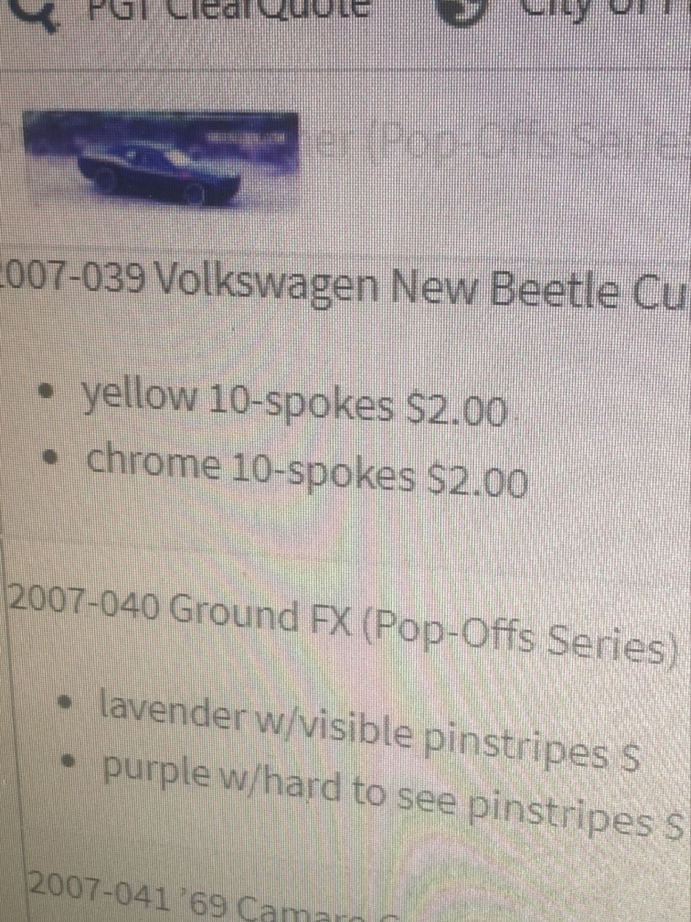 Vw New Beetle Cup - 2007 Pop-Offs toy car collectible - Main Image 3