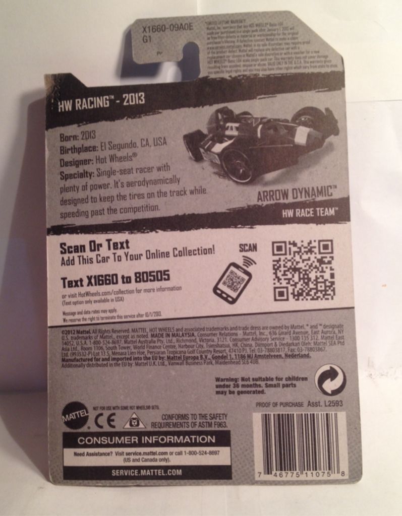 Arrow Dynamic - HW Racing toy car collectible - Main Image 2