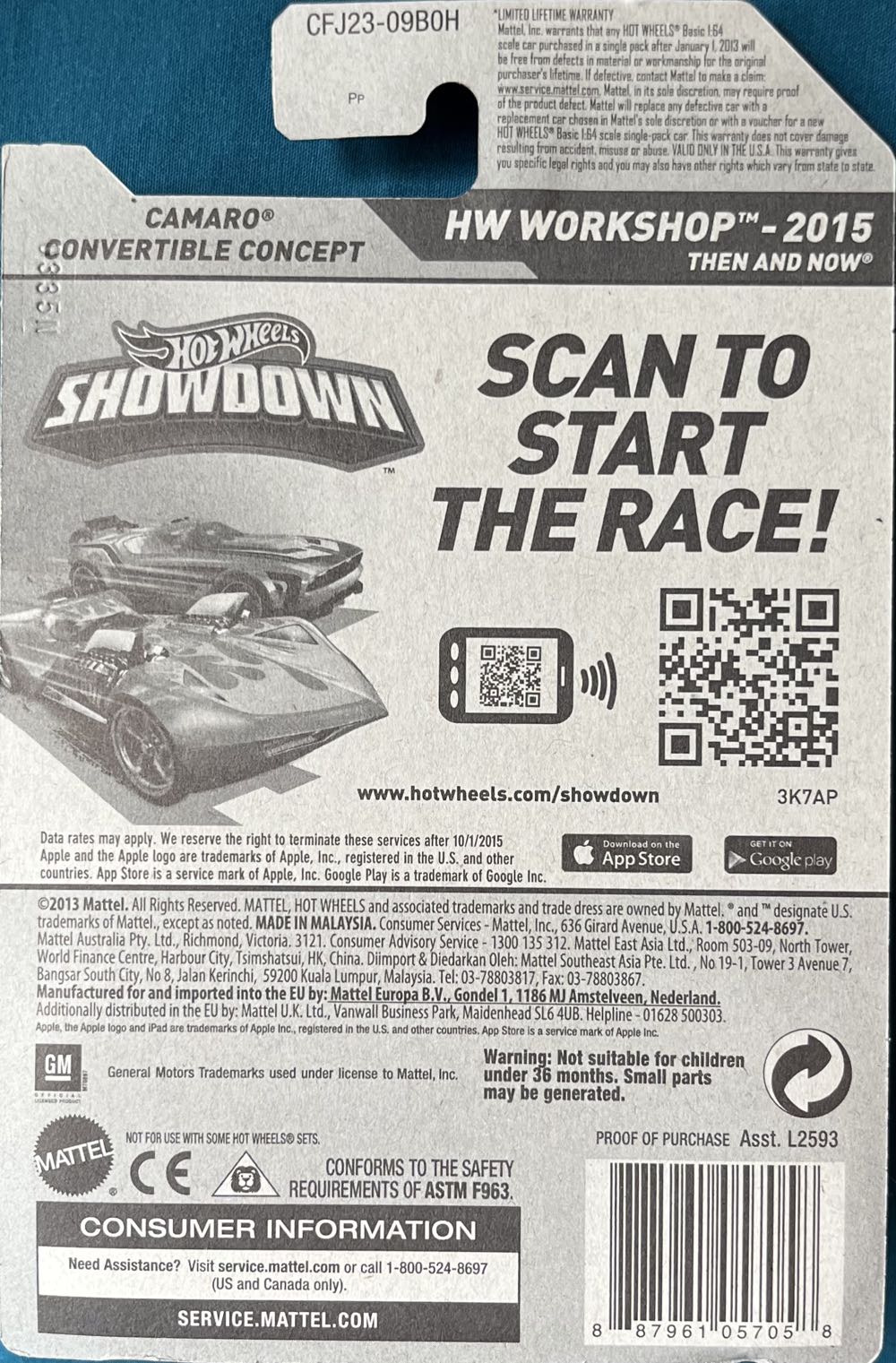 Camaro Convertible Concept - 2015 - HW Workshop - Then & Now toy car collectible - Main Image 2